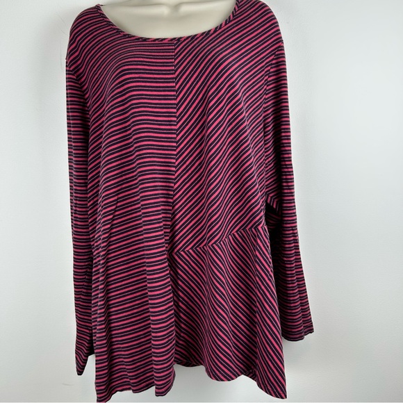 J.Jill Berry & Black Striped Long-Sleeve Tunic Plus 3X Soft and Comfy Casual - Picture 3 of 13